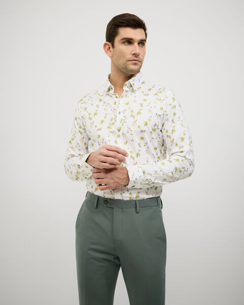 Botanical Floral Print Long Sleeve Shirt, Sage, hi-res